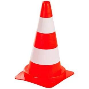 Pachołek drogowy 50cm U-23c | PCV, 1,3 kg, nieodblaskowy, malowany